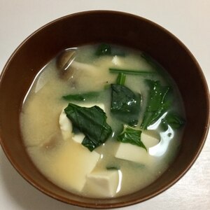 ほうれん草・しめじ・豆腐のお味噌汁